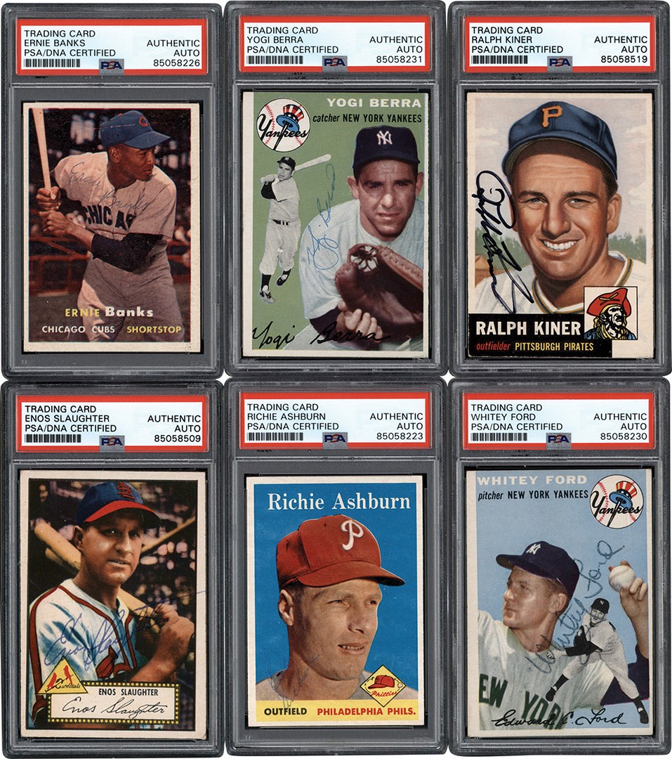 - 1952-1968 Topps Baseball HOFer Signed Collection (12) All PSA/DNA
