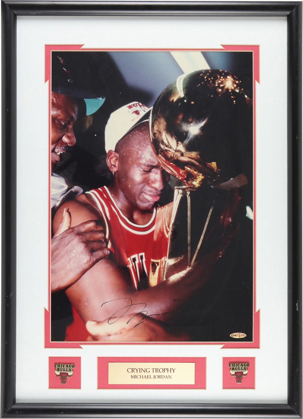 - Michael Jordan Signed 1991 NBA Finals "Crying with Trophy" Photograph (UDA)