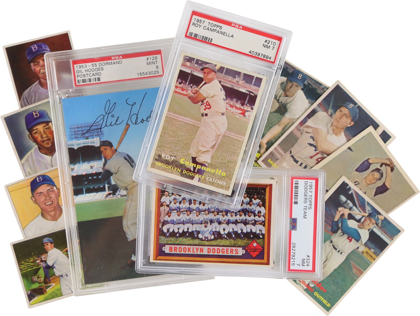 - 1940-1957 Brooklyn Dodgers Greats Card Collection (51) w/Graded