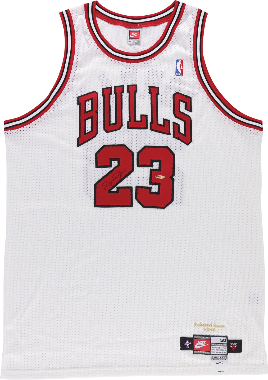- 1998-99 Michael Jordan Signed Chicago Bulls "Retirement Season" Jersey (UDA)