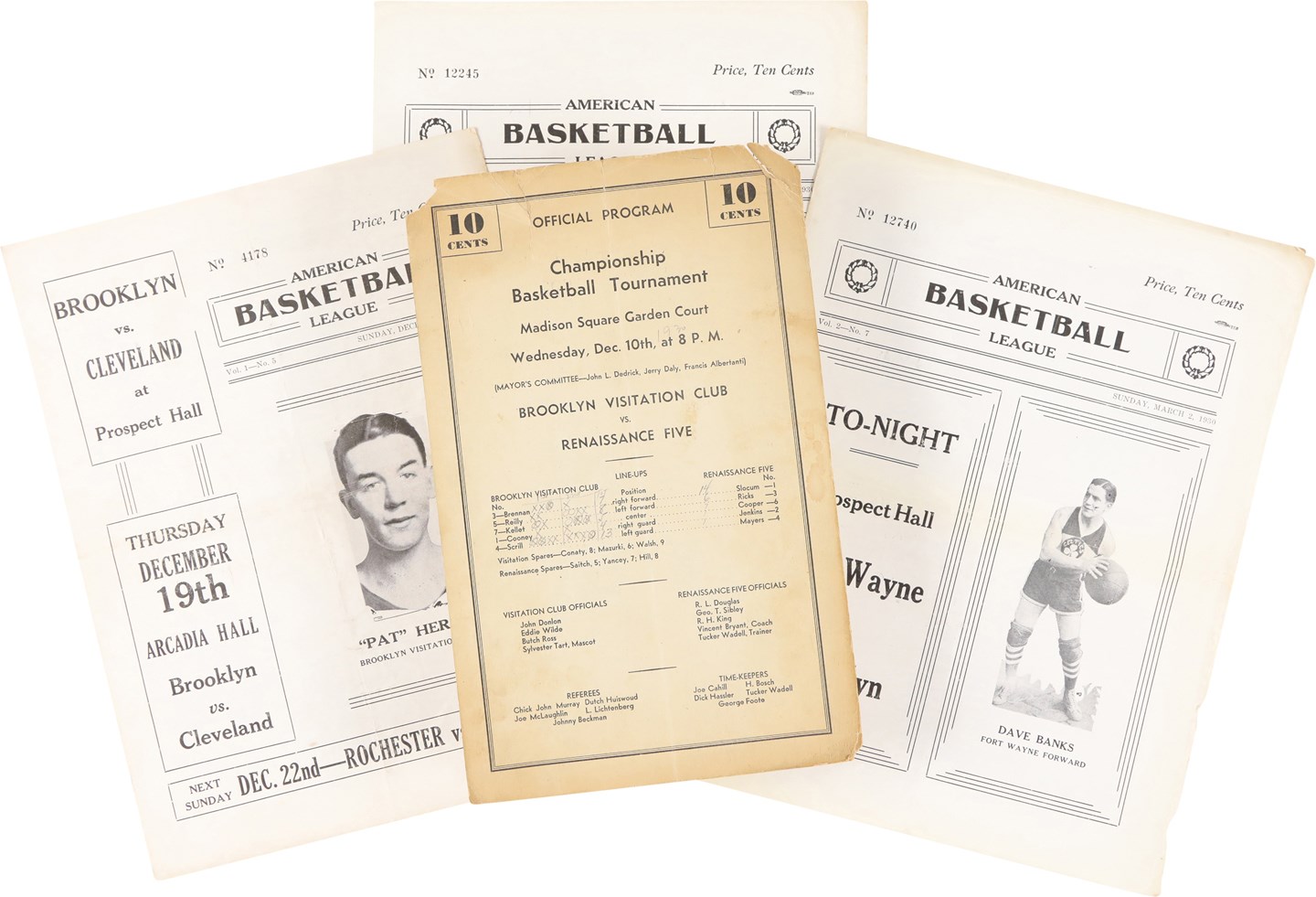- Rare 1929-1930  Brooklyn Visitation ABL Basketball Program Collection (4)  Including Game Against Renaissance Five (First All-Black Professional Team)