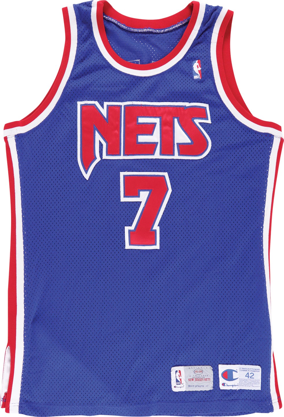 - 1993-94 Kenny Anderson Eastern Conference Playoffs Photo-Matched New Jersey Nets Signed Game Worn Jersey- Matched to Four Total Games (Sports Investors Photo-Matched LOA)