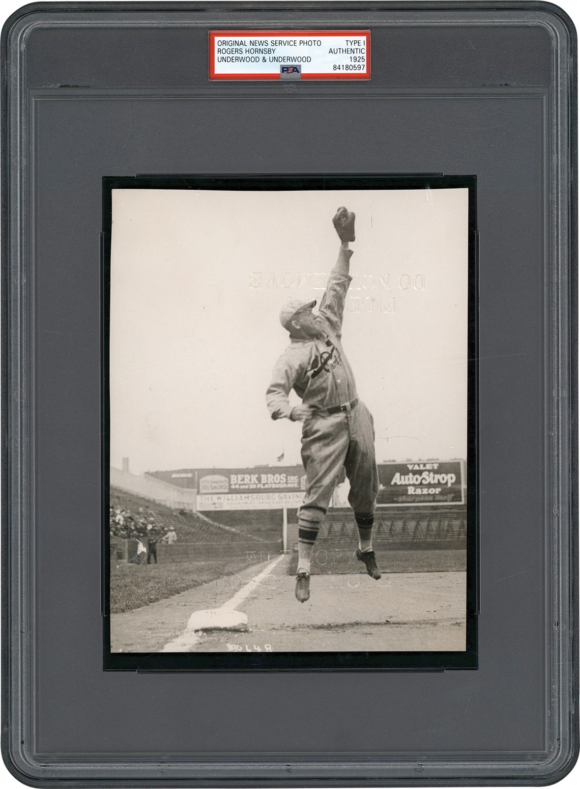 Vintage Sports Photographs - 1925 Rogers Hornsby Original Photograph - Underwood & Underwood File Copy (PSA Type I)