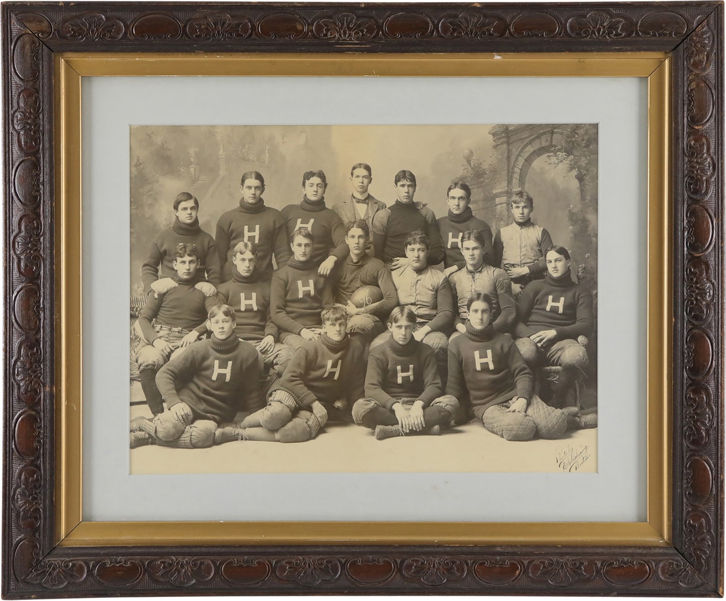 Vintage Sports Photographs - 1896 Harvard Football Imperial Team Photograph by Elmer Chickering