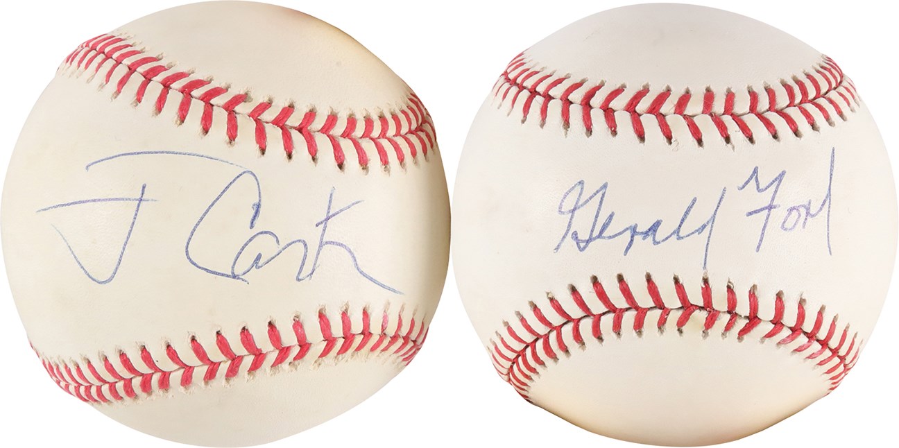 Rock And Pop Culture - Gerald Ford & Jimmy Carter Single-Signed Baseballs (PSA)