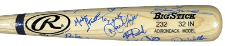 NY Yankees, Giants & Mets - 2002 New York Yankees Team Signed Bat (32”)