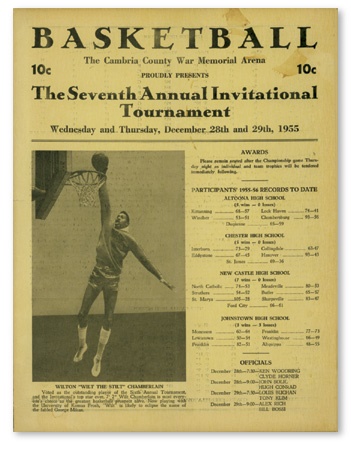 1955 Wilt Chamberlain High School Tournament Basketball Program