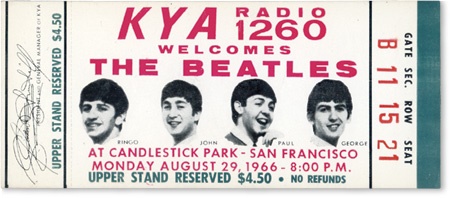 The Beatles - The Beatles Last Ever Concert Unused Ticket