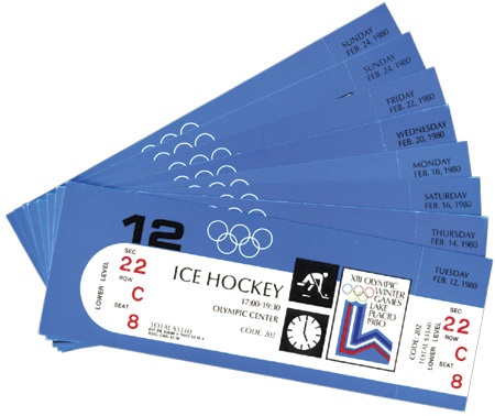 Hockey Memorabilia - 1980 Olympics Team USA “Miracle On Ice” Full Ticket Set (8)