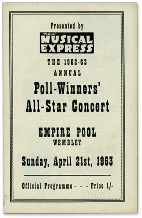 The Beatles - 1962-63 The Beatles NME Poll Concert Program