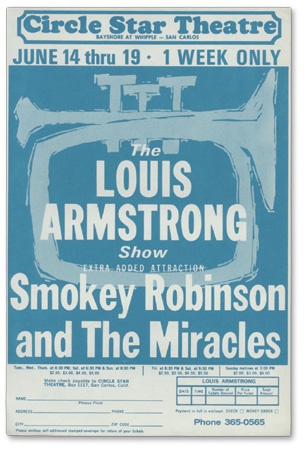 Louis Armstrong & Smokey Robinson Double Bill Handbill