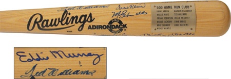 Baseball Autographs - 500 HR Club Signed Bat
