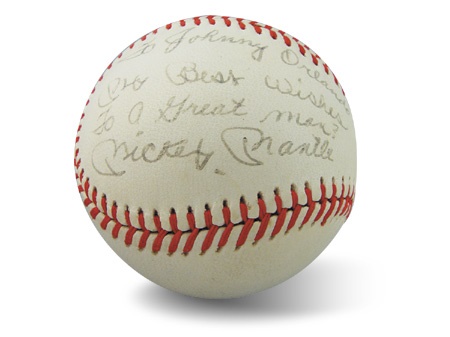 1960’s Mickey Mantle Single Signed Baseball