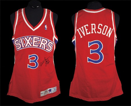 - 1996 Allen Iverson Signed Game Worn Rookie Jersey