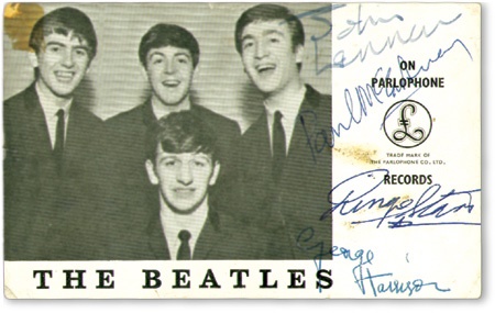 Beatles Autographs - The Beatles Signed Fan Club Card (4x5.5”)