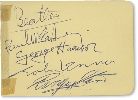 Beatles Autographs - 1963 Beatles Autograph Set