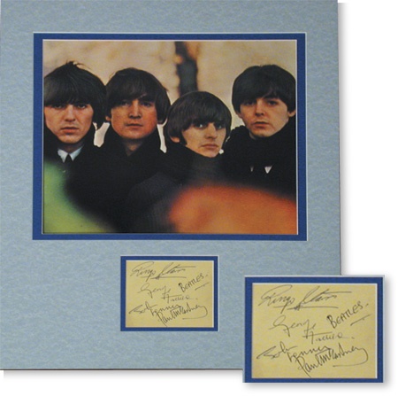Beatles Autographs - 1963 Beatles Signed Yellow Album Page (4x4.5”)
