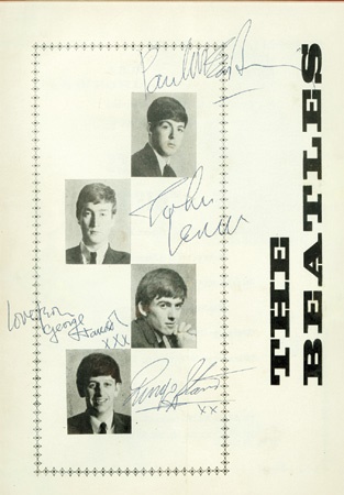 Beatles Autographs - The Beatles Signed Program Page