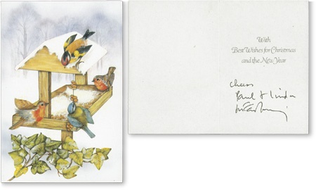 Beatles Autographs - Paul & Linda McCartney Signed Christmas Card