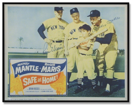 1962 Mantle & Maris Signed Lobby Card (11x14”)