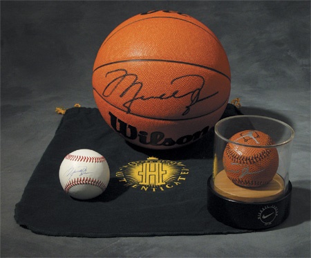 - Michael Jordan Signed Basketball and Baseball Collection (3)