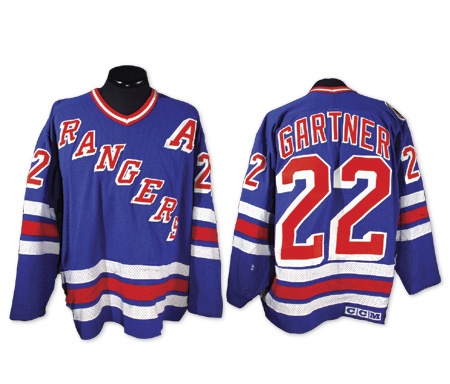 1992-93 Mike Gartner NY Rangers Game Worn Jersey