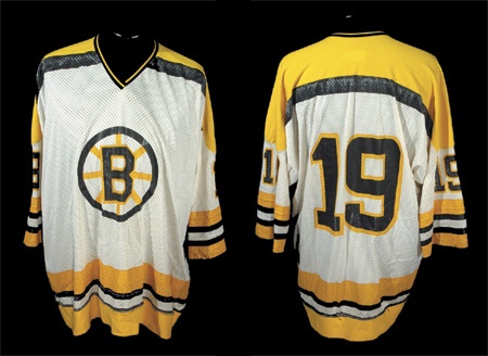 Rare 1972-73 Boston Bruins Mesh Playoff Game Worn Jersey