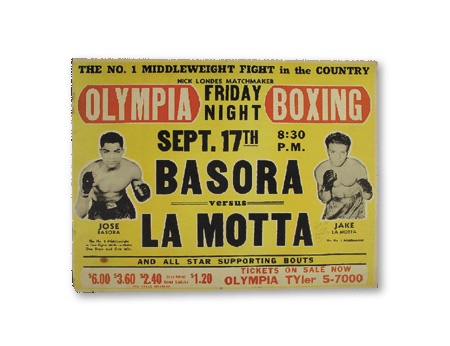 Muhammad Ali & Boxing - 1943 Jake LaMotta vs. Jose Basora Site Poster (22x28”)