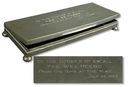 Pee Wee Reese - 1955 Pee Wee Reese Day Presentation Sterling Silver Cigarette Box