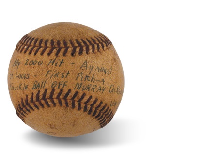 Pee Wee Reese - Pee Wee Reese Signed 2,000th Hit Ball