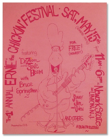 Bruce Springsteen - Dr. Zoom “1st Annual Ernie the Chickin Festival Poster.” (15x12”)