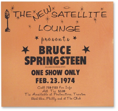 Bruce Springsteen - 1974 Bruce Springsteen New Satellite Lounge Poster