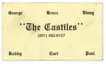Bruce Springsteen - 1967 The Castiles Business Card