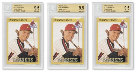 Baseball and Trading Cards - 1990 Alaska Goldpanners Jason Giambi BGS 9.5 Rookie Hoard (50)