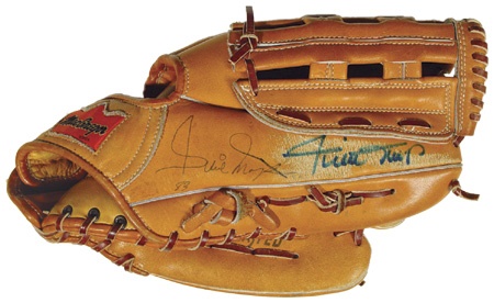 1983 Willie Mays Autographed Game Used Coach’s Glove