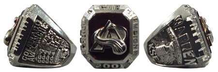Hockey Rings and Awards - 2001 Colorado Avalanche Stanley Cup Championship Ring