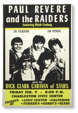 Posters and Handbills - Paul Revere & The Raiders Concert Poster (14x22”)