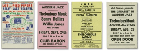 Collection of 1950s Thelonious Monk Handbills (9)