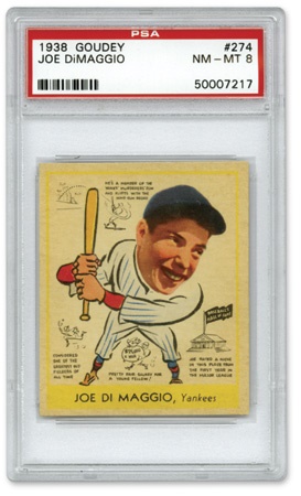 Baseball and Trading Cards - 1938 Goudey Joe DiMaggio #274 PSA 8