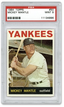 Baseball and Trading Cards - 1964 Topps Mickey Mantle #50 PSA 9