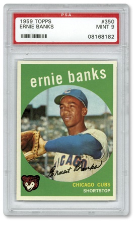 Baseball and Trading Cards - 1959 Topps Ernie Banks #350 PSA 9