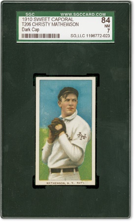 Baseball and Trading Cards - T206 Christy Mathewson Dark Cap SGC 84 (NRMT)