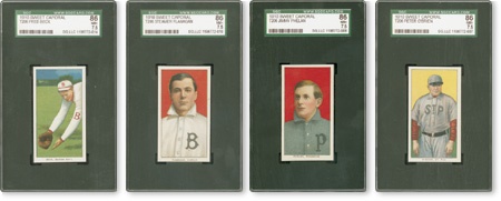 Baseball and Trading Cards - 1910 T206 SGC 86 NRMT+ Card Collection (4)