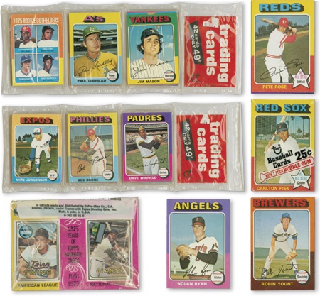 Baseball and Trading Cards - 1975 Topps Set with (4) Unopened Star Packs