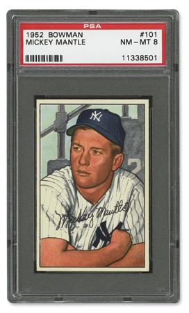 Baseball and Trading Cards - 1952 Bowman Mickey Mantle PSA 8