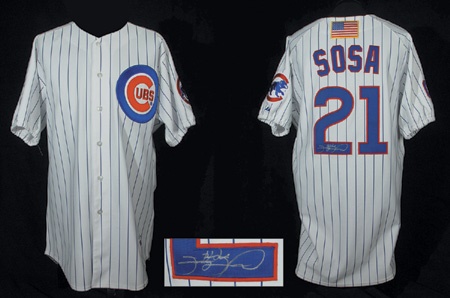 - 2001 Sammy Sosa Autographed Game Worn Jersey