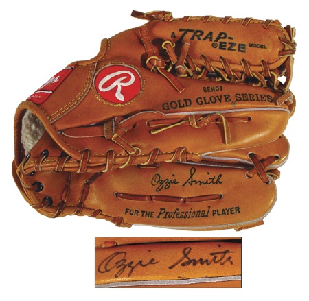 Baseball Equipment - Ozzie Smith Game Used Glove