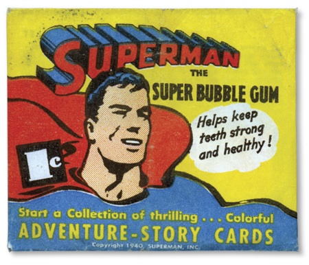 Unopened Wax Packs Boxes and Cases - 1941 Superman One-Cent Wax Pack