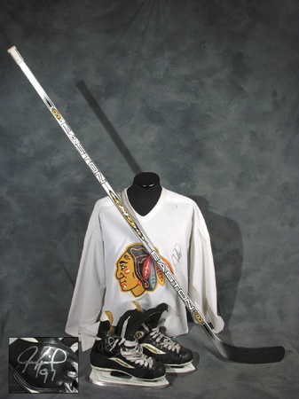 Hockey Equipment - Jeremy Roenick Game Worn Jersey, Skates and Stick
