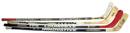 Collection of 600 Goal Scorers Game Used Sticks (4)